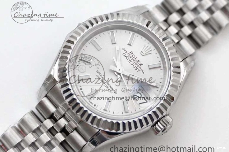 SS on Silver Steel Lady Bracelet 1:1 904L 28 TWF Best Dial DateJust President Edition NH05 0426
